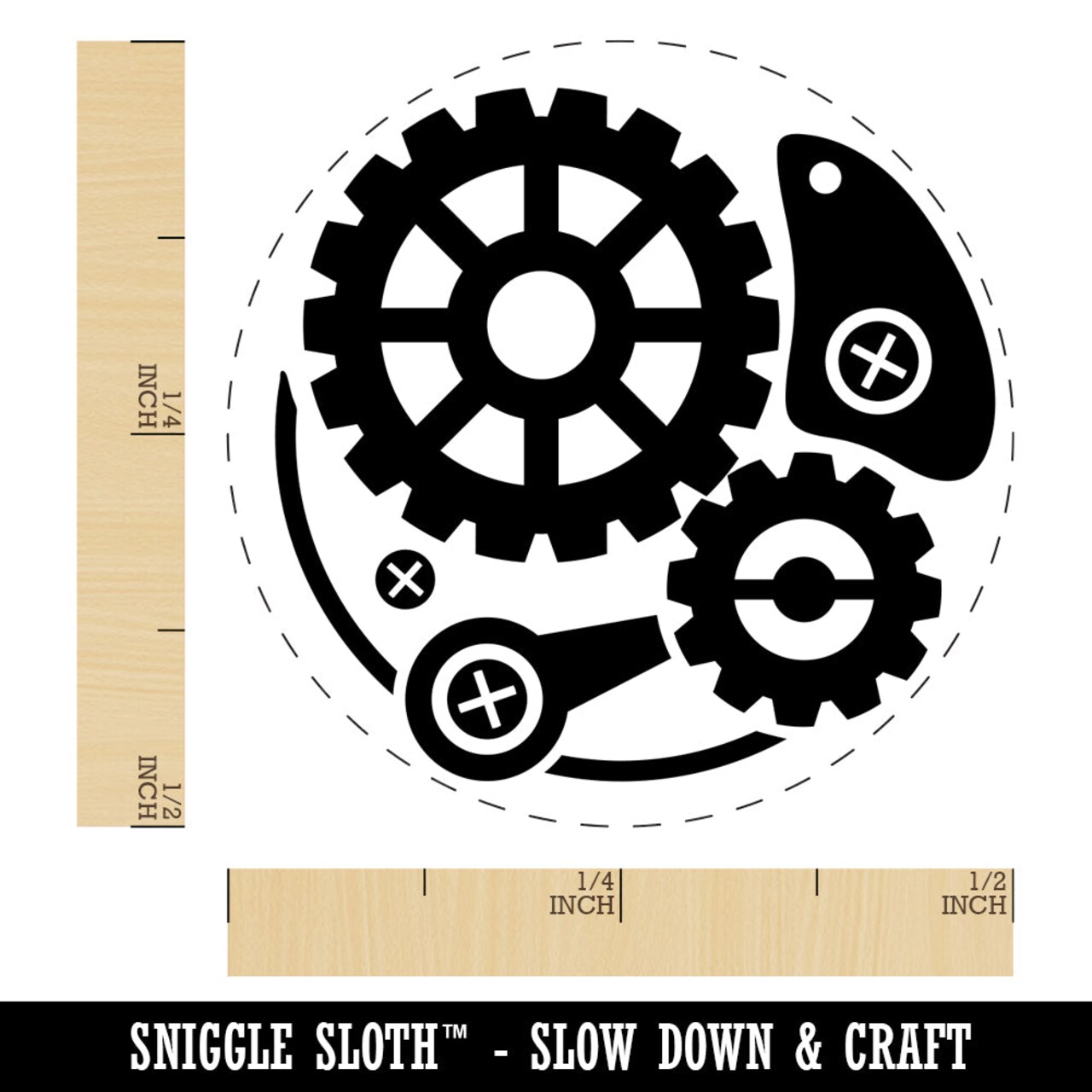 Steampunk Clockwork Watch Gears Self-Inking Rubber Stamp for Stamping Crafting Planners